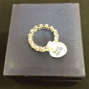 Italo Sterling Silver White Sapphire Size 6